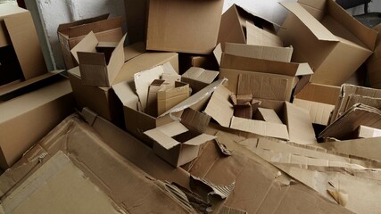 Used Cardboard Moving Boxes for Recycling. Paper packaging waste