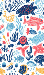 cartoon 2d illustrator doodle pattern, cute pattern in graphic seamless pattern