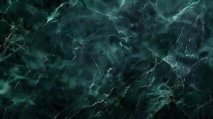 Dark Green Marble Texture Background with Veins