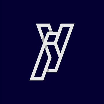 Initial IY or YI Letter Logo, Monogram Logo letter I with Y combination, design logo template, vector illustration