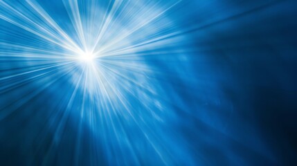 Abstract blue rays of light shining