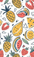 cartoon 2d illustrator doodle pattern, cute pattern in graphic seamless pattern