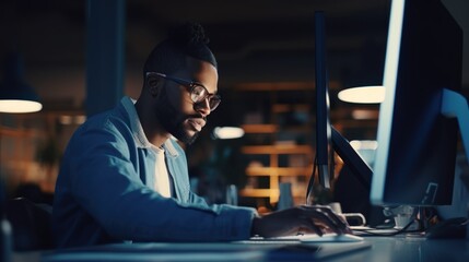 Diverse team of young professionals is working in modern business company. Working day of an office worker. Business, consulting, and technology concept.