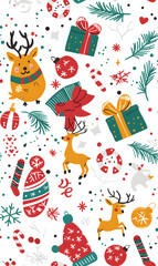 Fototapeta premium cartoon 2d illustrator doodle pattern, cute pattern in graphic seamless pattern