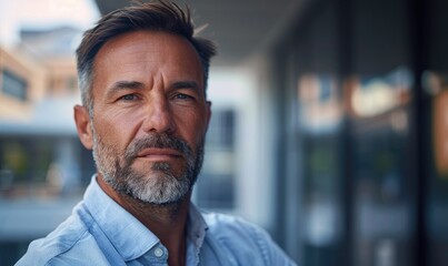Obraz premium Portrait of a Male in Business Casual Attire, Smart and Professional Look