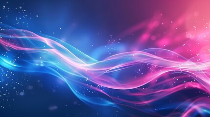Abstract technology futuristic blue and pink wave background with light effect