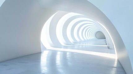 Fototapeta premium Abstract white interior with round walls modern architecture background