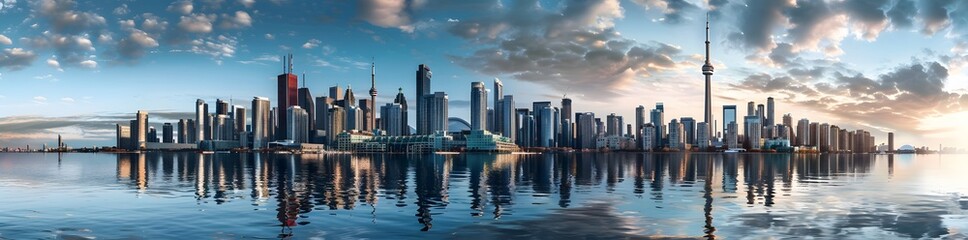 Modern Architecture Downtown Skyline Panorama