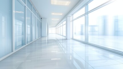 Fototapeta premium A large, empty room with white walls and floors