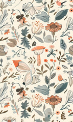 cartoon 2d illustrator doodle pattern, cute pattern in graphic seamless pattern