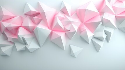 Obraz premium A white and pink background with a lot of triangles