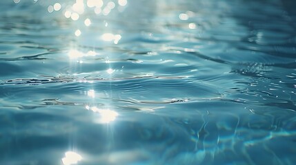 Pool water background, blue ripple water with sunlight reflection pattern. 