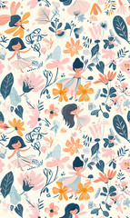 cartoon 2d illustrator doodle pattern, cute pattern in graphic seamless pattern