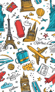 cartoon 2d illustrator doodle pattern, cute pattern in graphic seamless pattern