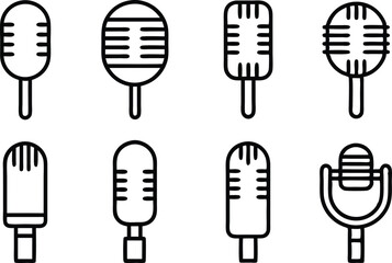 Microphone icon set. Different microphone collection. Vector


