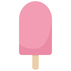 Strawberry Ice Cream on a Stick, Isolated on White
