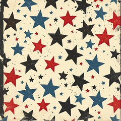 Obraz premium Patriotic Independence Day Pattern Wallpaper Art, July 4th Memorial Day Veterans Day ID4 Celebration Background, USA Themed Artwork, United States Abstract Backdrop, Patriot Red White Blue Marketing 