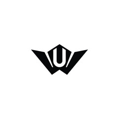 Naklejka premium UW, WU, Abstract initial monogram letter alphabet logo design