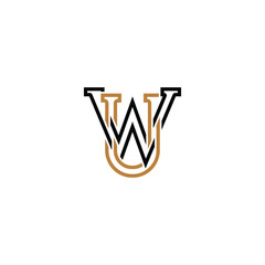 UW, WU, Abstract initial monogram letter alphabet logo design