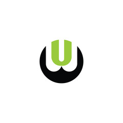 WU or UW logo and icon design