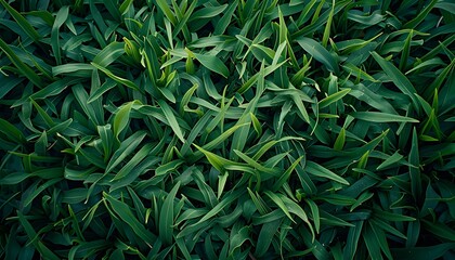 Obraz premium Dark Green Grass Texture Background - Top View