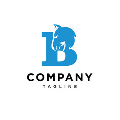Letter B Horse Head Logo Icon Vector