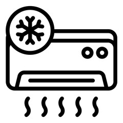 Icon of air conditioner cooling device for HVAC systems and home comfort