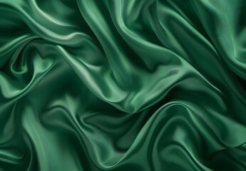 Fototapeta premium Elegant Green Silk Satin Fabric Background