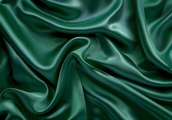 Obraz premium Elegant Green Silk Satin Fabric Background