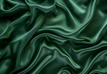 Obraz premium Elegant Emerald Green Silk Satin Fabric Background