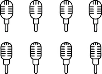 Microphone icon set. Different microphone collection. Vector


