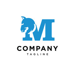 Letter M Horse Head Logo Icon Vector