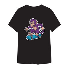 A "Monkey T-Shirt Design" features a playful and vibrant illustration of a monkey. Perfect for casual wear, this design combines a fun and whimsical image of a monkey, often depicted with lively expre