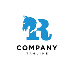 Letter R Horse Head Logo Icon Vector