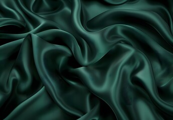 Obraz premium Elegant Dark Green Silk Fabric Texture