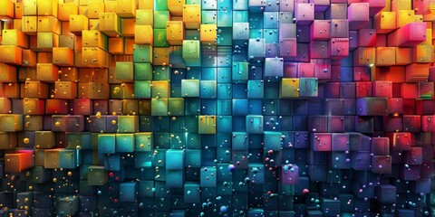 A colorful abstract background illustration with cubes. 