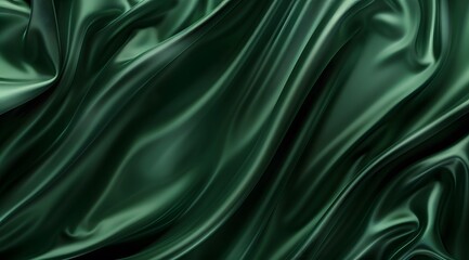 Fototapeta premium Luxury Dark Green Silk Satin Drapery Background
