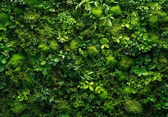 Green Moss Wall Texture for Interior Design