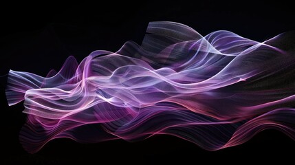 Ethereal glowing lines floating gracefully on a black background, capturing the essence of digital artistry.