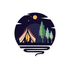 Camping Logo Design Illustration vector eps format suitable for your design needs logo illustration animation etc
