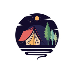 Camping Logo Design Illustration vector eps format suitable for your design needs logo illustration animation etc