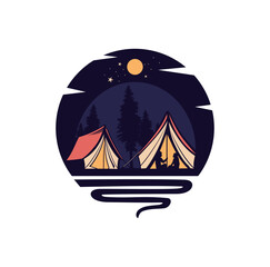 Camping Logo Design Illustration vector eps format suitable for your design needs logo illustration animation etc