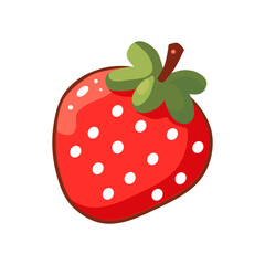 vector illustration of strawberries in a flat and minimalist style isolated on a white background