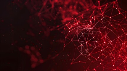 Abstract Red Glowing Lines Polygonal Mesh Background