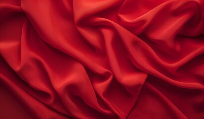 Obraz premium Red Fabric Drape Texture Background
