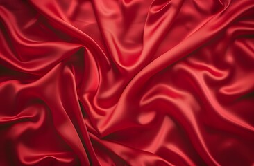 Obraz premium Red Silk Fabric Drape Texture Background