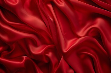Obraz premium Red Satin Fabric Texture Background