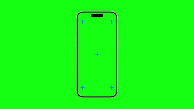 Realistic phone frame animates onto the screen. Smartphone Iphone mock up concept graphic template