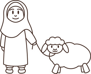 Sheep Line Illustration