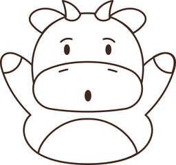 Cow Line Illustration